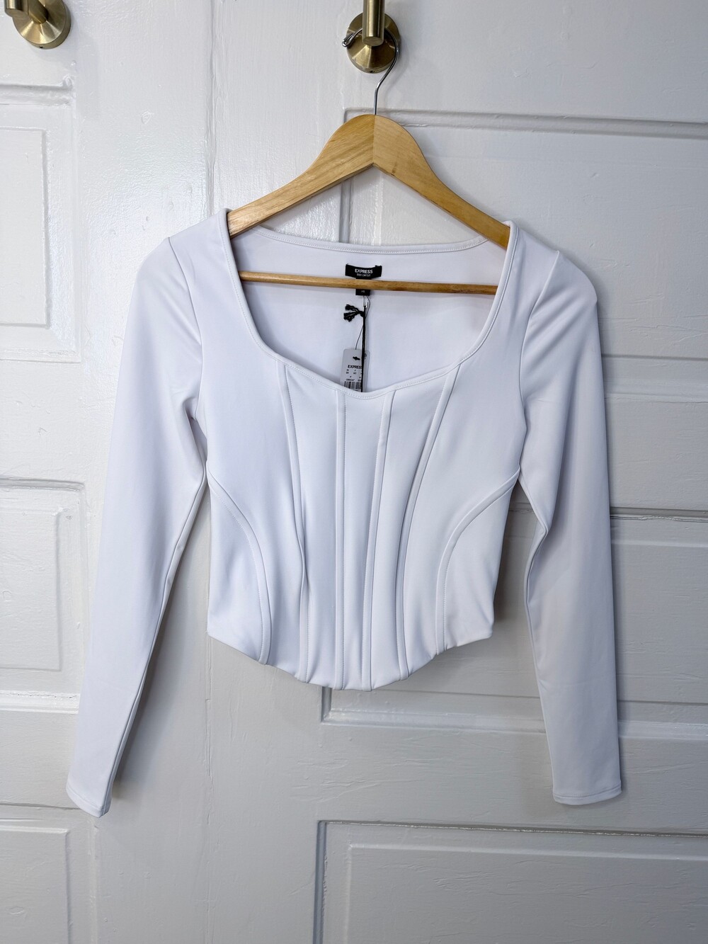 Express XS New with Tags White Corset Crop Top